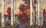 Maya Eventov Lakeside Birches painting